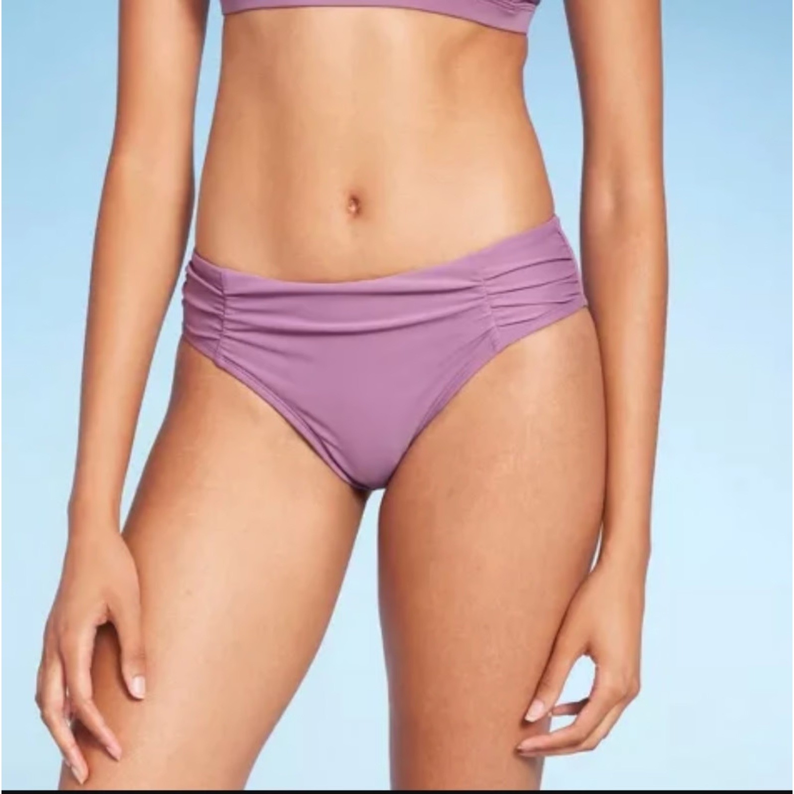 Shade & Shore Women's Low Rise Medium Seat Bikini Bottom Purple Sz L (12-14) Nwt